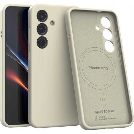 Étui de protection en silicone Spacecase Mag pour Galaxy S25 beige (1/5)