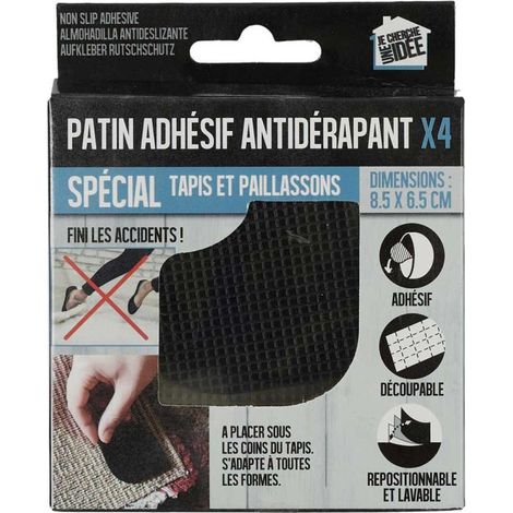 Lot de 4 Patins Adhésifs "Antidérapant" 8cm Noir (1/5)
