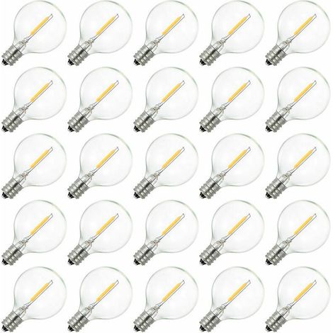 Bombilla globo LED G40 AC230V, casquillo E12, resistente al agua IP44, blanco cálido, ideal para decoración del hogar, fiestas, bodas. (1/4)