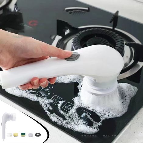 Brosse Rotative Electrique - Tête Rotative Remplaçable - Pour Salle De Bain Cuisine Douche Sol - 25 X 12 X 7 Cm - 380 G - 1 Pièce (1/5)
