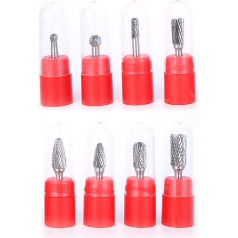 Kit de 8 têtes de meulage en acier au tungstène, fraises en carbure monobloc, outils de polissage rotatifs (1/5)