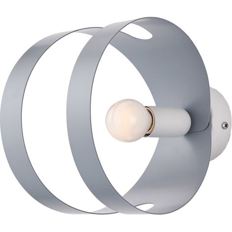 Applique Moderna 1 Luce Peter In Ferro Bianco Grigio Taglio Laser (1/2)