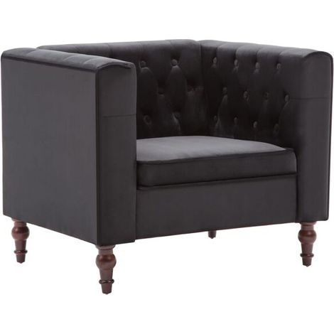 Fauteuil en velours noir (1/5)