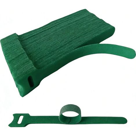 Lot de 100 attaches en nylon robuste pour plantes – 20 cm – Sangles de câble réutilisables à crochet et boucle de jardin – Support réglable pour tomates, roses, lierre et plantes grimpantes (1/5)