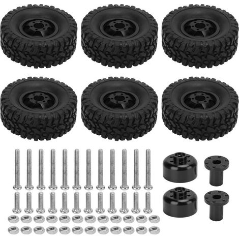 RC-Gummireifen mit Aluminiumfelgen für WPL C14, C24, C34, C44, B14, B24, B16, B36 4x4-Modelle – Schwarz (1/5)