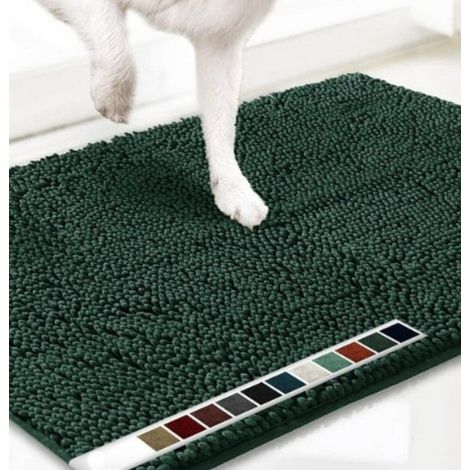 Superabsorbierende Mikrofaser-Fußmatte für Hunde geeignet für schlammige Pfoten rutschfester waschbarer Haustierteppich schnelltrocknende Teppich grün