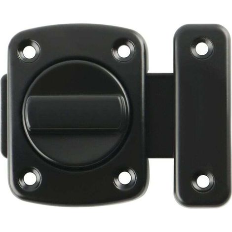 Verrou Porte Serrure Loquet Rotatif de Porte Loquet Tournant Verrou de Porte Serrure de Verrouillage avec 6 Boulons pour Porte, Fenêtre, Armoire et Jardin, Finition Noir Mat en Métal (1/4)