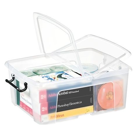 Boîte de rangement en plastique Strata - 24 litres - dim : H 39,7 x L 49,8 cm - Lot de 5