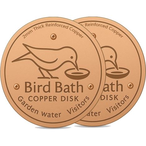 Disque De Purification Pour Bassin À Oiseaux - Cuivre - 10 cm x 10 cm x 0,08 cm - Pour Jardin Extérieur - 2 Pièces (1/5)