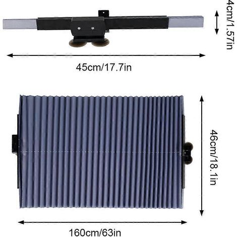 Pare-soleil rétractable pour pare-brise de voiture, rideau pare-soleil enrouleur, protection solaire auto, blocage UV, pare-soleil pliable pour vitre avant (1/5)