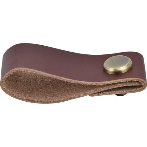 Poignée de valise en similicuir, moderne, à un trou, dissimulée, pour porte de placard, marron foncé (1/5)
