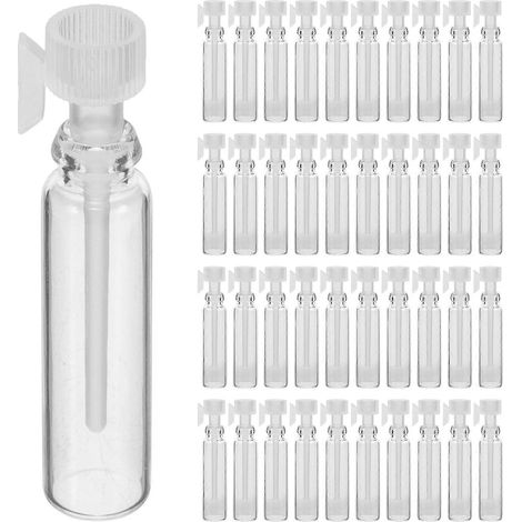 100 flacons compte-gouttes pour parfum, flacons vides rechargeables, récipients en verre pour parfum (compte-gouttes transparent de 1 ml)-4.50X0.80X0.80CM-Transparent Color
