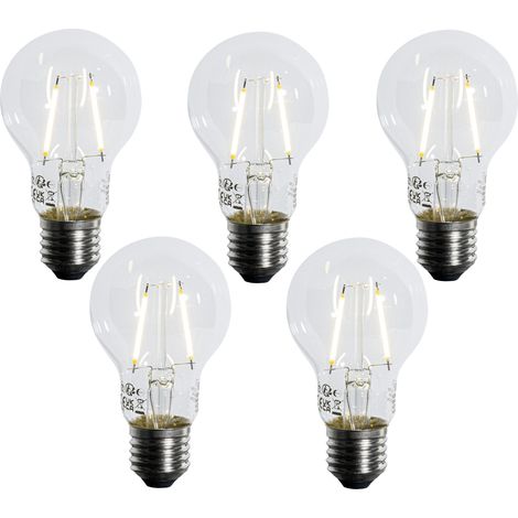 LUEDD Set di 5 lampadine LED E27 A60 Sensore Lux 2.5W 250 lm 3000K