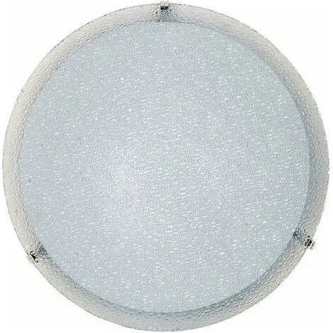 Plafoniera Gaia Ø 40 cm, 2xE27, chromatische Haken, weißes Glas