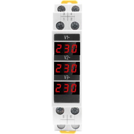 Disjoncteur SDM010, type rail modulaire, voltmètre numérique triphasé, instrument électrique électronique, AC 80-500 V, 1 pièce