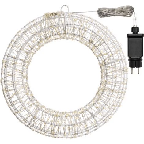 Corona Bianca 3D , microled bianco caldo e freddo, uso interno -110 cm