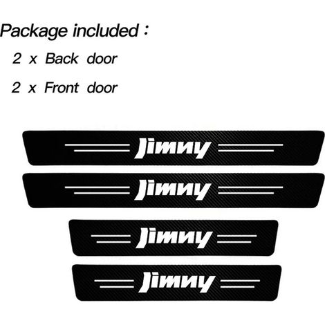 (4 pièces) Seuil de porte latéral autocollant en fibre de carbone,protection anti-rayures,imperméable,style Suzuki Jimny (1/3)