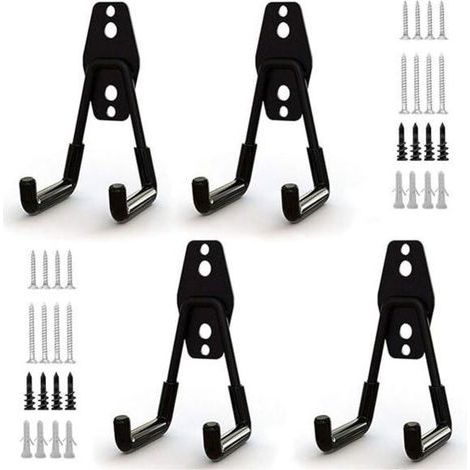 4pcs Crochet de Rangement de Garage en Acier,Stockage outils garage Crochets avec Revêtement Anti-Dérapant Support Lourd pour (1/5)