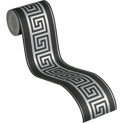 A.S. Creation Only Borders 11 383921 Vliesbordüre Geometrisch 5.00 x 0.10 m Schwarz Tapete (1/3)