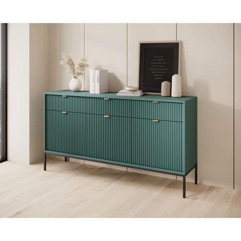 AX LIVING Sideboard mit Schubladen Eternas KS154 154 cm Breite Grün