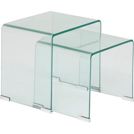 Set di 2 tavolini trasparenti lenia 51x47x30cm - Atmosphera créateur d'intérieur (1/4)
