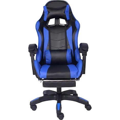 Fenixshop24 Sedia Gaming Ergonomica HLD-920 con Poggiapiedi e Supporto Lombare – Nero e Blu (1/5)