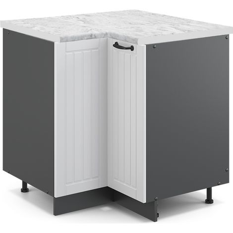 Mobile ad angolo cucina Fame-Line, Bianco casa di campagna, 80.5 cm , PL Marmo, Vicco (1/5)