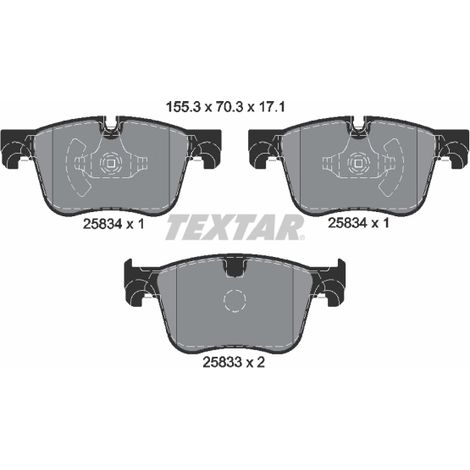 Kit de plaquettes de frein, frein à disque Textar 2583401 CITROËN 1612412380