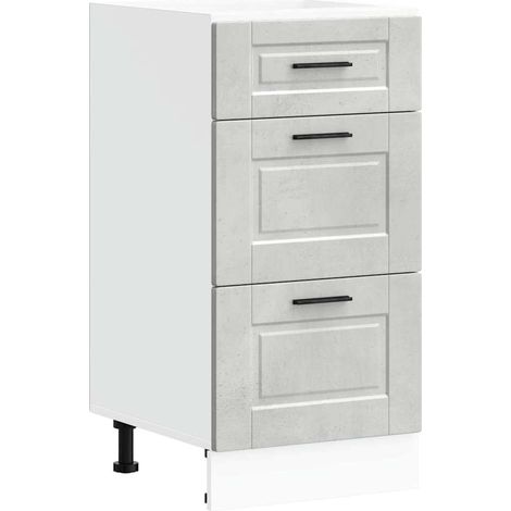 Mueble bajo de cocina porto gris cemento madera reconstituida vidaXL (1/5)