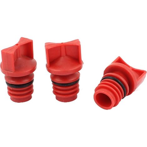 3pcs Bouchon d'huile Compresseur d'air Coque en plastique 18 mm filetage mâle Dia rouge