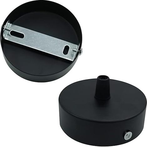 Métal Noir Auvent Lumière Pendentif Couvertures Auvent Couverture 80mm Plafonnier Connecteur Boîte De Jonction En Métal Canopy Light Accessoires (1/5)