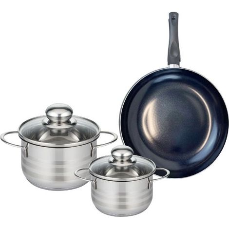 Ensemble de 1 Poêle de cuisson 20 cm et 2 faitouts 12 et 14 cm Elo Prima Brillant (1/5)