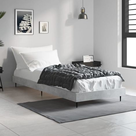 Bed Frame without Mattress Concrete Grey 75x190 cm Small Single vidaXL (1/5)