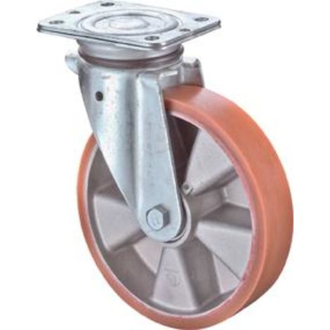 BS Rollen Lenkrolle N100.B90, mit Platte, Durchmesser 80, B 40mm 250kg, Guss-Polyurethan (1/3)