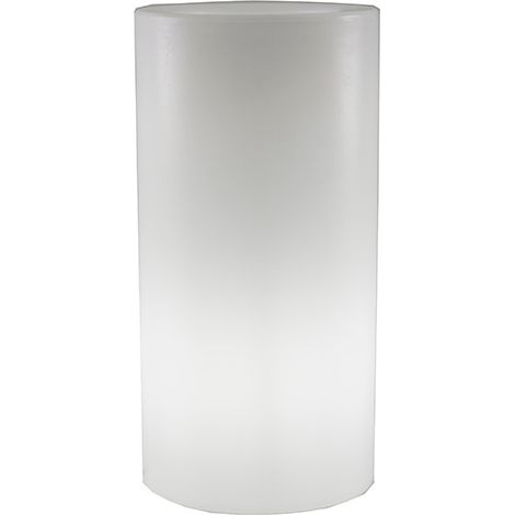 PALMA 70 Hoher, runder Blumenkasten mit Licht für sehr widerstandsfähige Pflanzen und Blumen. Kaltweißes Licht mit Kabel. Hergestellt aus Polyethylen in Spanien (1/3)