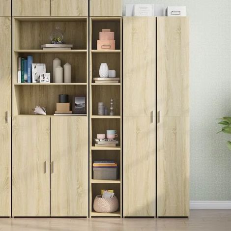 Buffet haut en bois d'ingénierie chêne sonoma 30x41x185 cm (1/5)