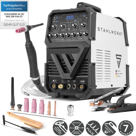 STAHLWERK Schweißgerät ACDC WIG 200 Puls ST 200 A WIG MMA Alu (1/5)