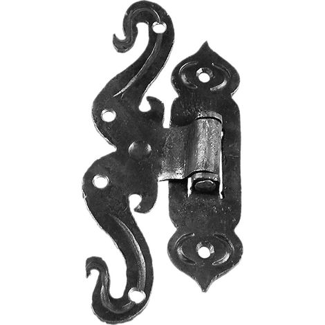 Deco Fer Forge – Charnière en fer forgé 210mm x 95mm – Épaisseur 3mm – À visser pour portes et fenêtres – État brut