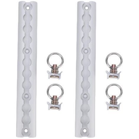 Aluminum L-Shaped Tie Down Rail, Thickness 304mm, with 4 Round Rings, for Motorcycles, Quads, Dirt Bikes and Pickups (Silver). (1/5)