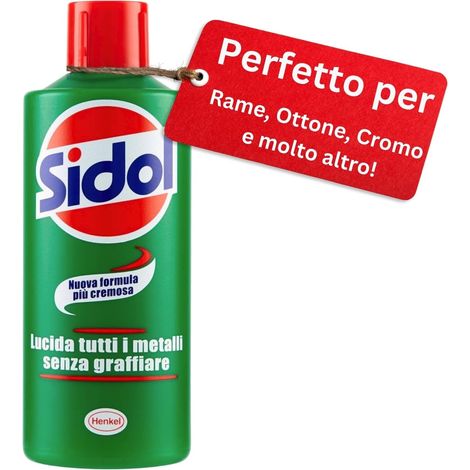 Sidol Lucidante per Metalli 150 ml – Pulitore e Brillantante di Henkel per Rame, Ottone, Cromo e Acciaio Inox – Cura Metallo Senza Graffi per Casa e Cucina (1/5)