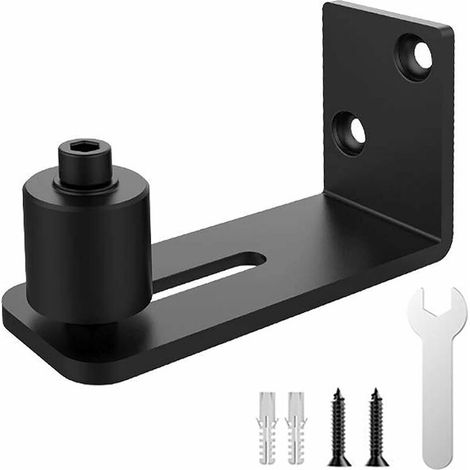 Floor Guide Sliding Door Guide Multifunctional Adjustable Floor Guide Wall/Door Bottom Guide - Barn Door Bottom Roller Sliding Track for Wooden Sliding Door, Black (1/5)