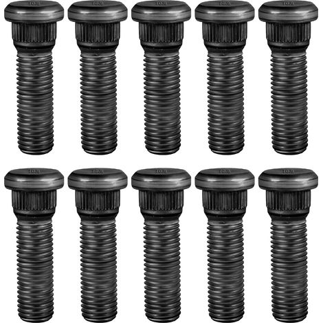 10pcs M12x1,5 Boulons de Roue, Goujons de Roue en Acier de 48mm de Long Boulons de Roue Accessoires de Voiture Adaptés pour pour La Série(Noir) (1/5)