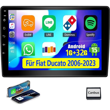 Autoradio Android 15 avec DAB+ pour Fiat Ducato (2006-2023) - GPS, Wi-Fi, Bluetooth, RDS - 1+32G