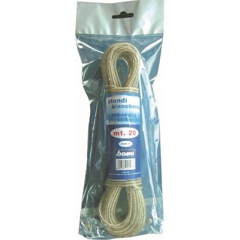 CORDA STENDINO METRI 20X4 MM OTTONE PLASTIFICATO SPA SET 5 PEZZI - BAMA