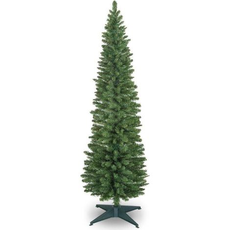 Snowtime Wrapped Pencil Pine Christmas Tree - Green - 4ft - 120cm (1/5)