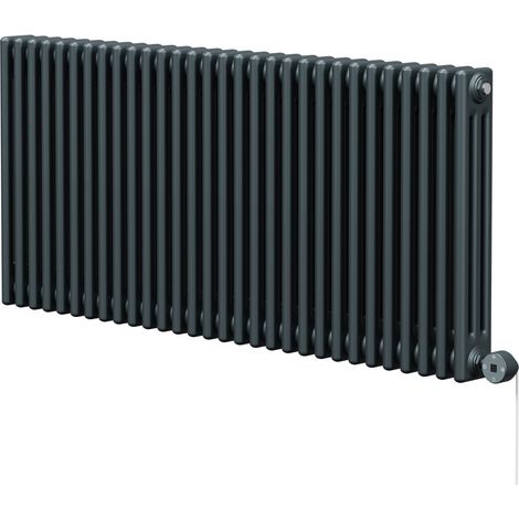 Wholesale Domestic Colosseum Anthracite 600mm x 1355mm Horizontal Digital Thermostatic Electric Triple Column Radiator (1/5)