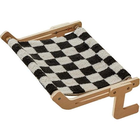 Hamac de fenêtre pour chat, lit suspendu pour chat avec cadre en bois, plateforme de repos amovible pour chat, étagères de fenêtre (1/5)