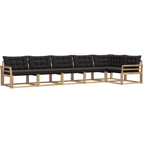 Outdoor-Sofagarnitur 6 Stk. Weiß und Schwarz vidaXL (1/5)