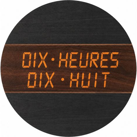 Horloge murale ronde numérique LED G218B noir bois noir et marron noir 218 g – Livraison gratuite