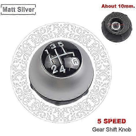 Pommeau de levier de vitesses à 5/6 rapports pour boîte manuelle Fiat 500 (2012-2018) - Référence : 55344048 (5 vitesses, argent mat) (1/5)